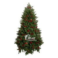 Новогодняя елка "Лесная сказка", с шишками и ягодами, 180 см.